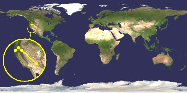 Earth with California shown