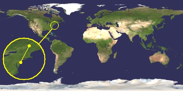 Earth with New York shown