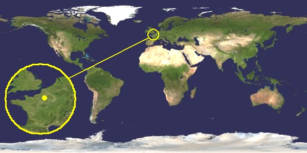 Earth with Paris shown